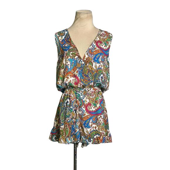 Show Me Your Mumu colorful paisley print romper size Large - Picture 15 of 15